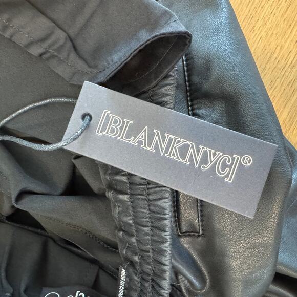BLANKNYC Vegan Black Leather Elastic Waistband Joggers NEW Size 26 - Picture 12 of 12